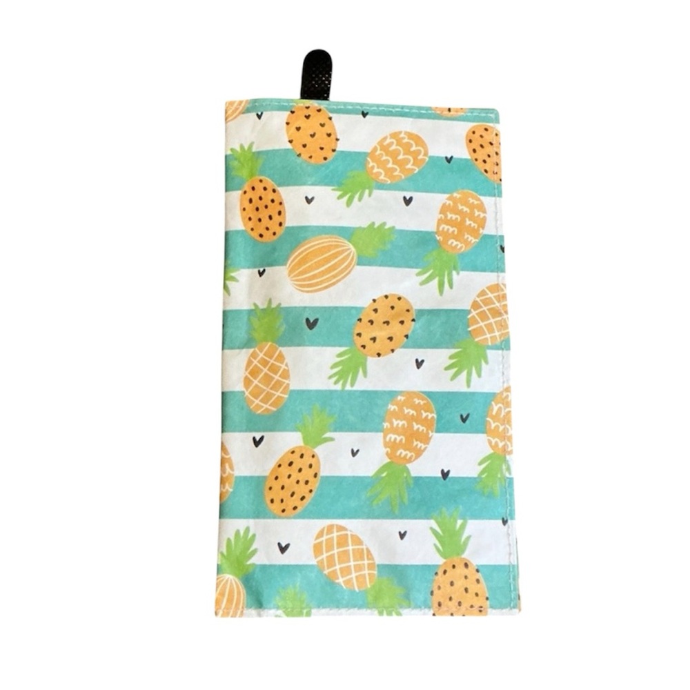 Pineapple Print Striped Pouch